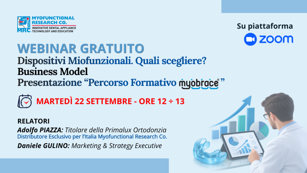 Webinar gratuito su dispositivi miofunzionali e business model, il 22 settembre su Zoom con relatori esperti.